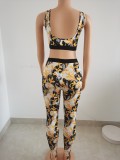 Net celebrity digital printing sports suit two-piece suit FFZ1118