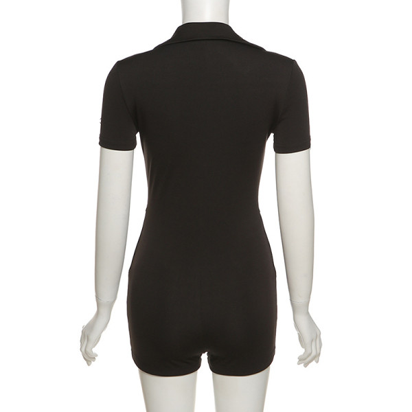 New sexy package hip high waist tight-fitting solid color casual sports jumpsuit K21Q03500