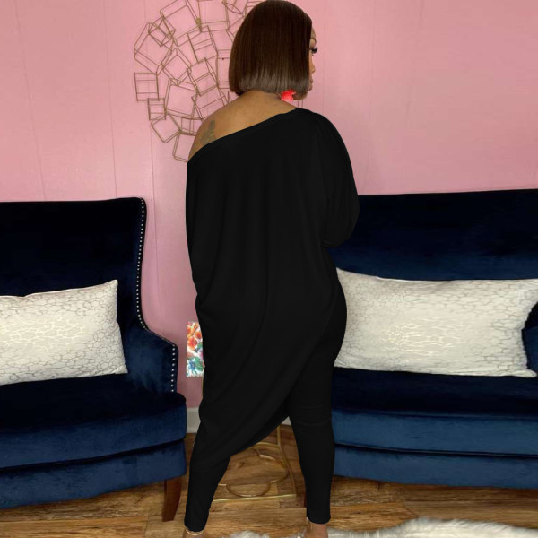 Two-piece fashion solid color casual diagonal trousers Y8083