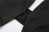 Fashion Irregular Low Cut Vest Sexy Hollow Skinny Pants  K21S03376