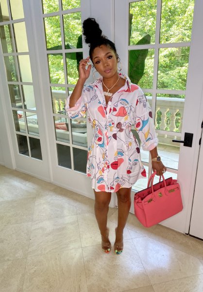 Fashion casual buttoned up spring and autumn shirt dress YZ1279