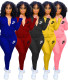 Pure color embroidered yoga sports two-piece suit A8800