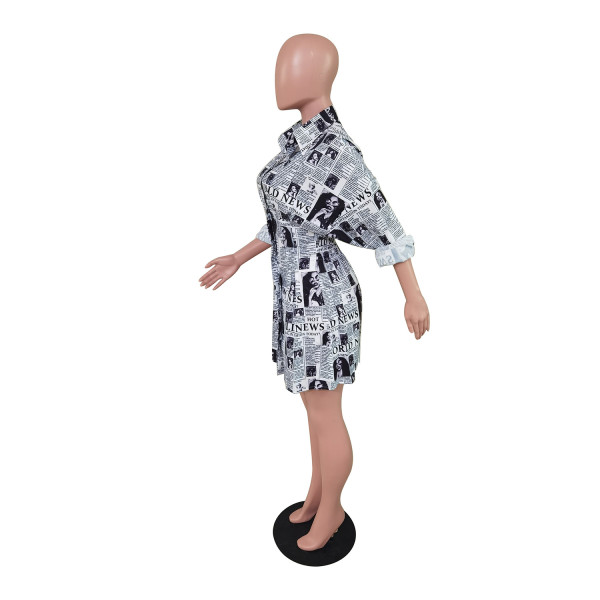 Fashion casual buttoned up spring and autumn shirt dress YZ1279