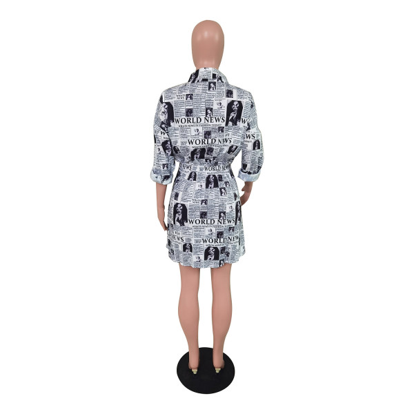 Fashion casual buttoned up spring and autumn shirt dress YZ1279