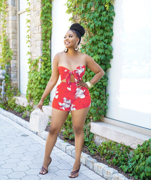 Sexy fashion tube top shorts sleeveless print two-piece suit YZ1277