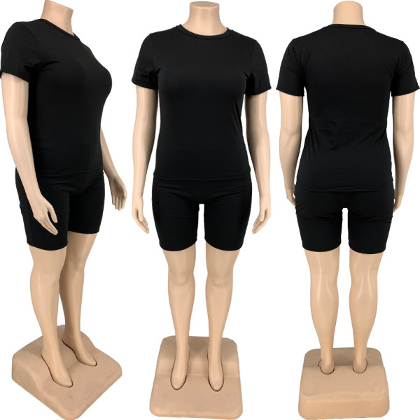 Large size fashion sports and leisure suit two-piece suit DN8604