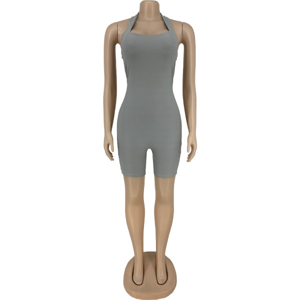 Pure color fashion leisure sports yoga shaping overalls DN8606