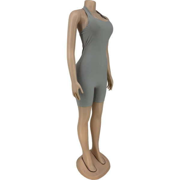 Pure color fashion leisure sports yoga shaping overalls DN8606