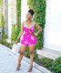 Sexy fashion tube top shorts sleeveless print two-piece suit YZ1277
