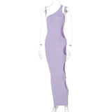 Sexy letter side cut out one-piece sleeveless dress  D155064K