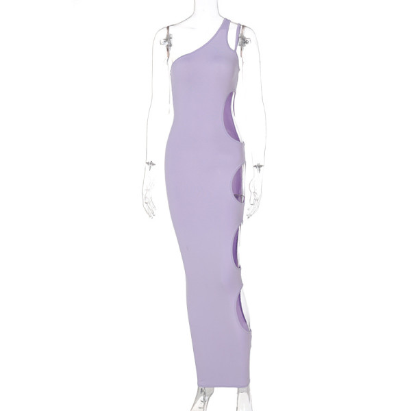 Sexy letter side cut out one-piece sleeveless dress  D155064K