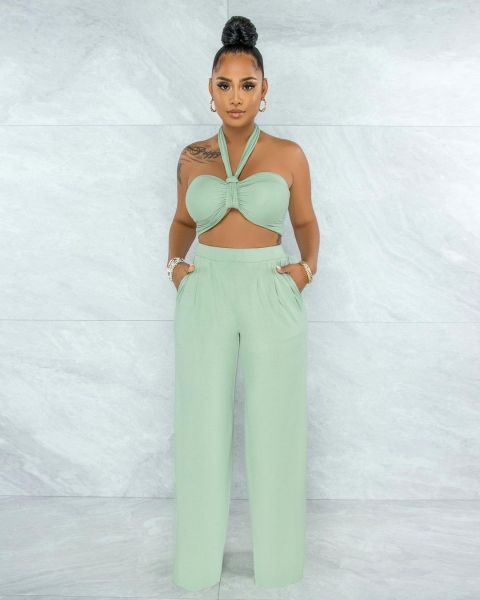 Sexy chest wrap, halter, various wear, two-piece suit HY5216