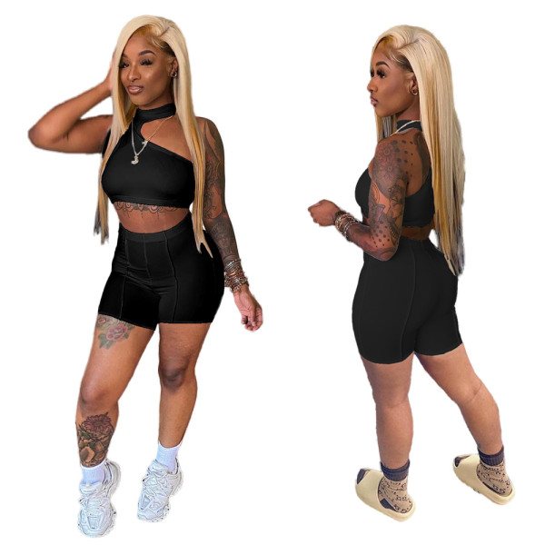 Two-piece sexy casual solid color shorts Y9066