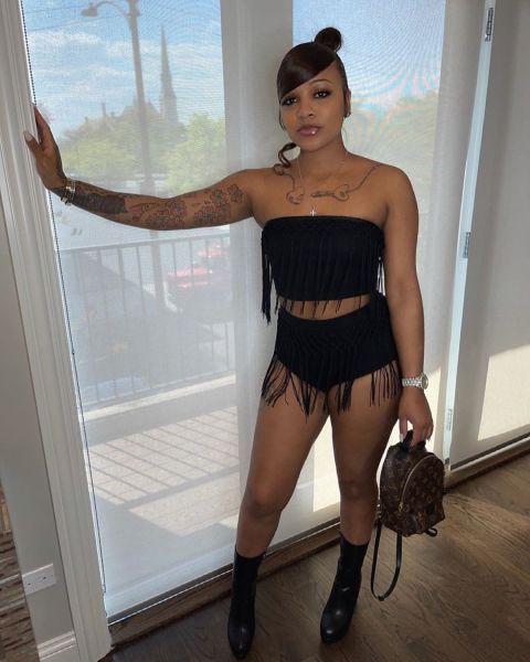 Fringed tube top swimsuit style two-piece suit LY034