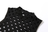 Sexy Hollow Breathable High Waist Slim Sports Fitness Set  K21S03172