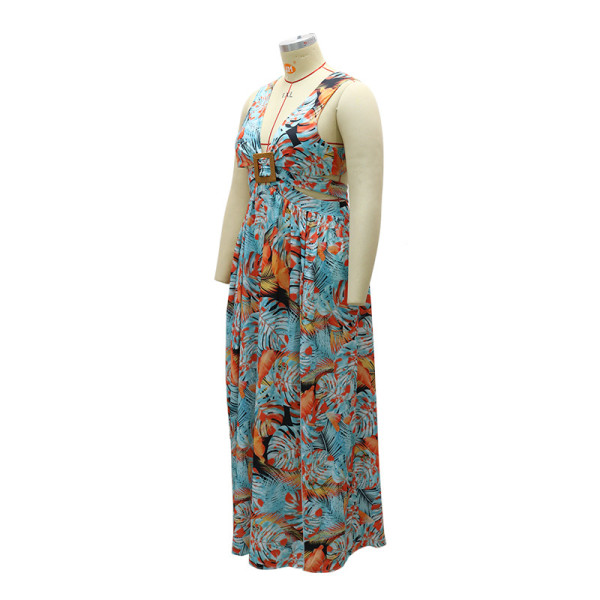 Fashion print sexy sling dress long skirt women irregular skirt CY1612