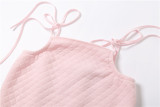 New style solid color strappy vest fashion bag hip skirt suit  K21S03453