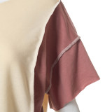 Color matching casual sweater shorts suit women two-piece suit A21ST283