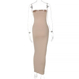 Fashion sexy side pocket bag hip slim dress  D155317K