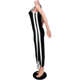 Sexy tied side vest fat lady plus size slit dress AP6282