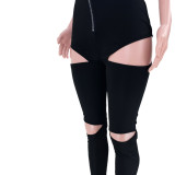 Pure color fashion sports two-piece hollow zipper vest GL6387
