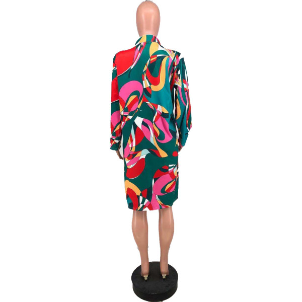 Loose fashion printed women's long-sleeved shirt ZS8386 