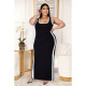 Sexy tied side vest fat lady plus size slit dress AP6282