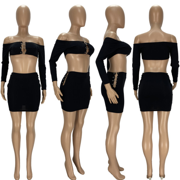 Women's fashion pin sexy two-piece dress YT3282