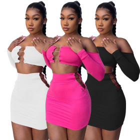Women's fashion pin sexy two-piece dress YT3282