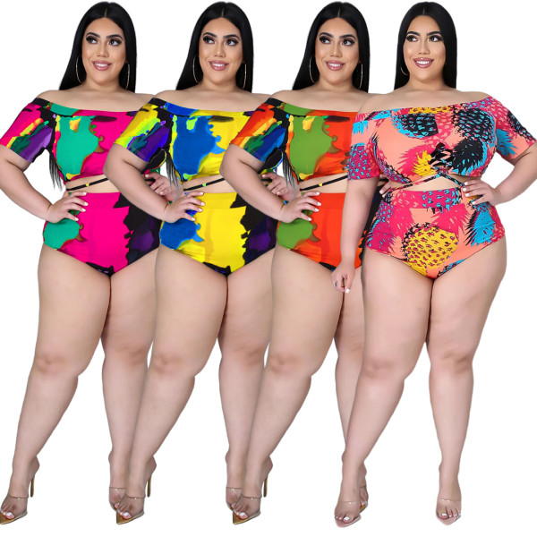 Sexy printed strappy one-shoulder swimsuit AP7015