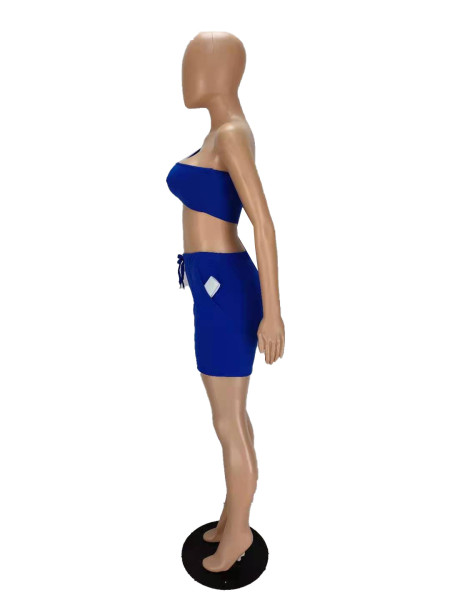One-shoulder vest solid color fashion sports suit MN8358