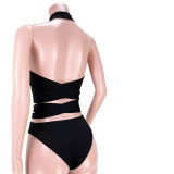 Sexy Halter Cross-Tie Split Swimsuit GL6372