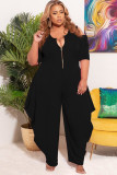 Fashion plus size women's solid color sexy jumpsuit S66305
