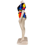 Sexy printed strappy one-shoulder swimsuit AP7015