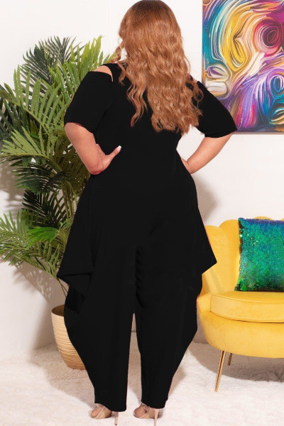 Fashion plus size women's solid color sexy jumpsuit S66305