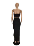 Two-piece suit with holes in the bottom skirt MN8353