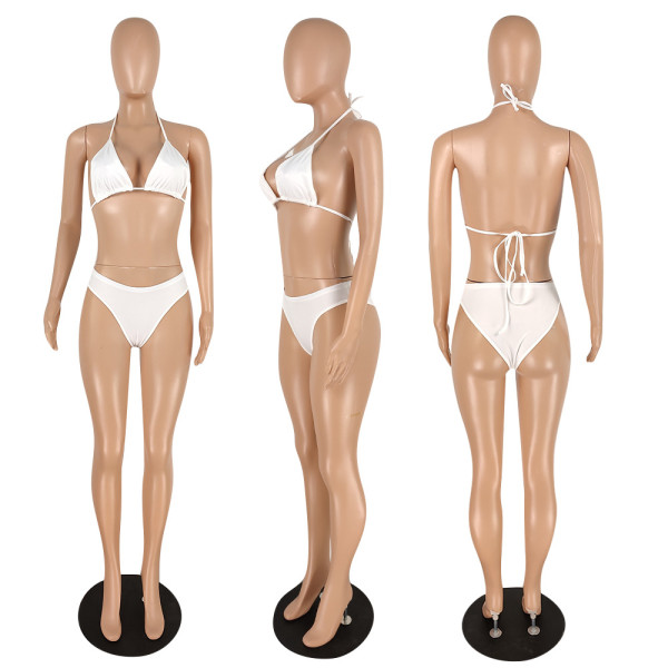 Polka dot bikini net gauze three-piece suit B753