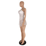 High elastic jacquard lace sexy dress E538
