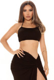 Sexy women's hollow lace-up mini skirt two-piece suit XY9100
