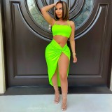 Sexy women's hollow lace-up mini skirt two-piece suit XY9100