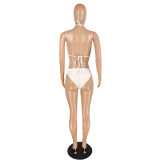 Polka dot bikini net gauze three-piece suit B753