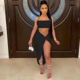 Sexy women's hollow lace-up mini skirt two-piece suit XY9100