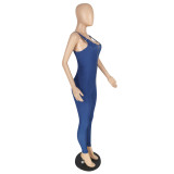 High stretch imitation denim overalls C651