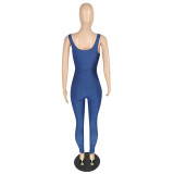 High stretch imitation denim overalls C651