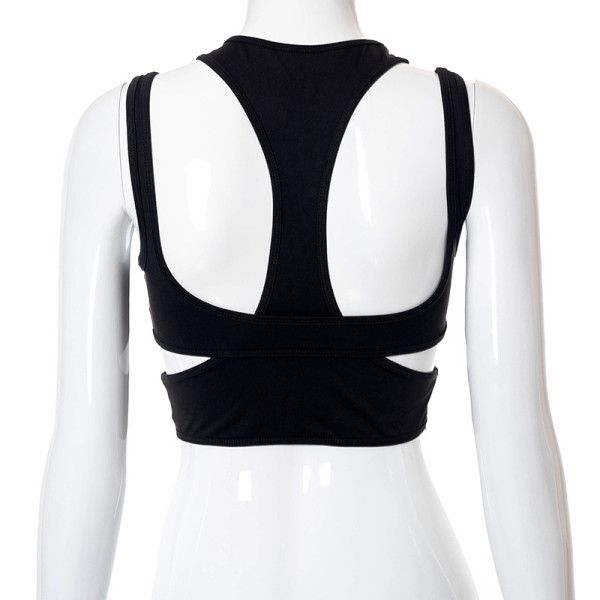 Sexy sleeveless hollow front and back sports vest K21TP222
