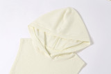 Fashionable Sleeveless Solid Color Split Hollow Hollow Hoodie K21L03337