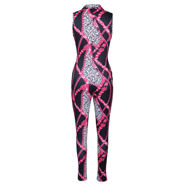 Fashion chain ladies casual pants waist tie jumpsuit G0394