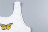Butterfly embroidery slim fit sleeveless top T1733550