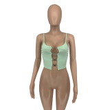 New fashion casual thread solid color camisole T-shirt G8145