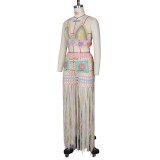 Hand crocheted colorful see-through beach blouse fashion suit Z072